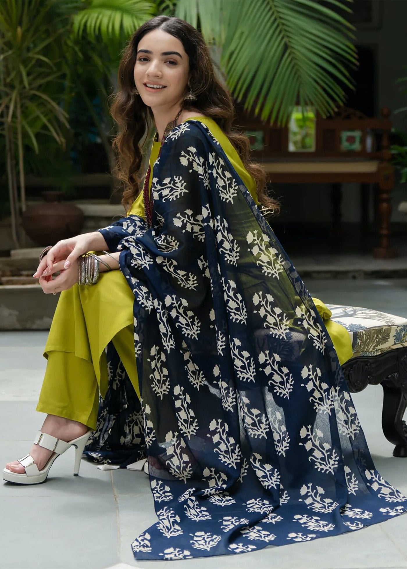 Women Silk Kurta Pant Dupatta Set