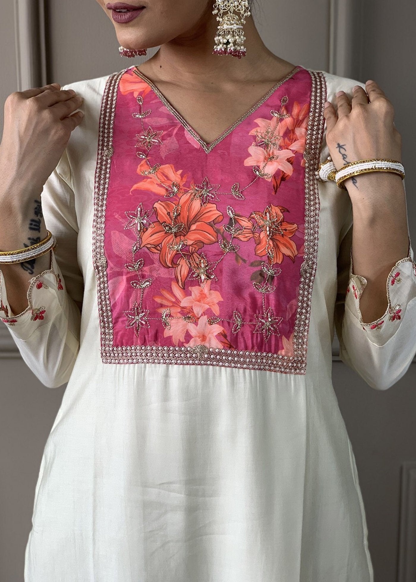 Women Silk Kurta Pant Dupatta Set