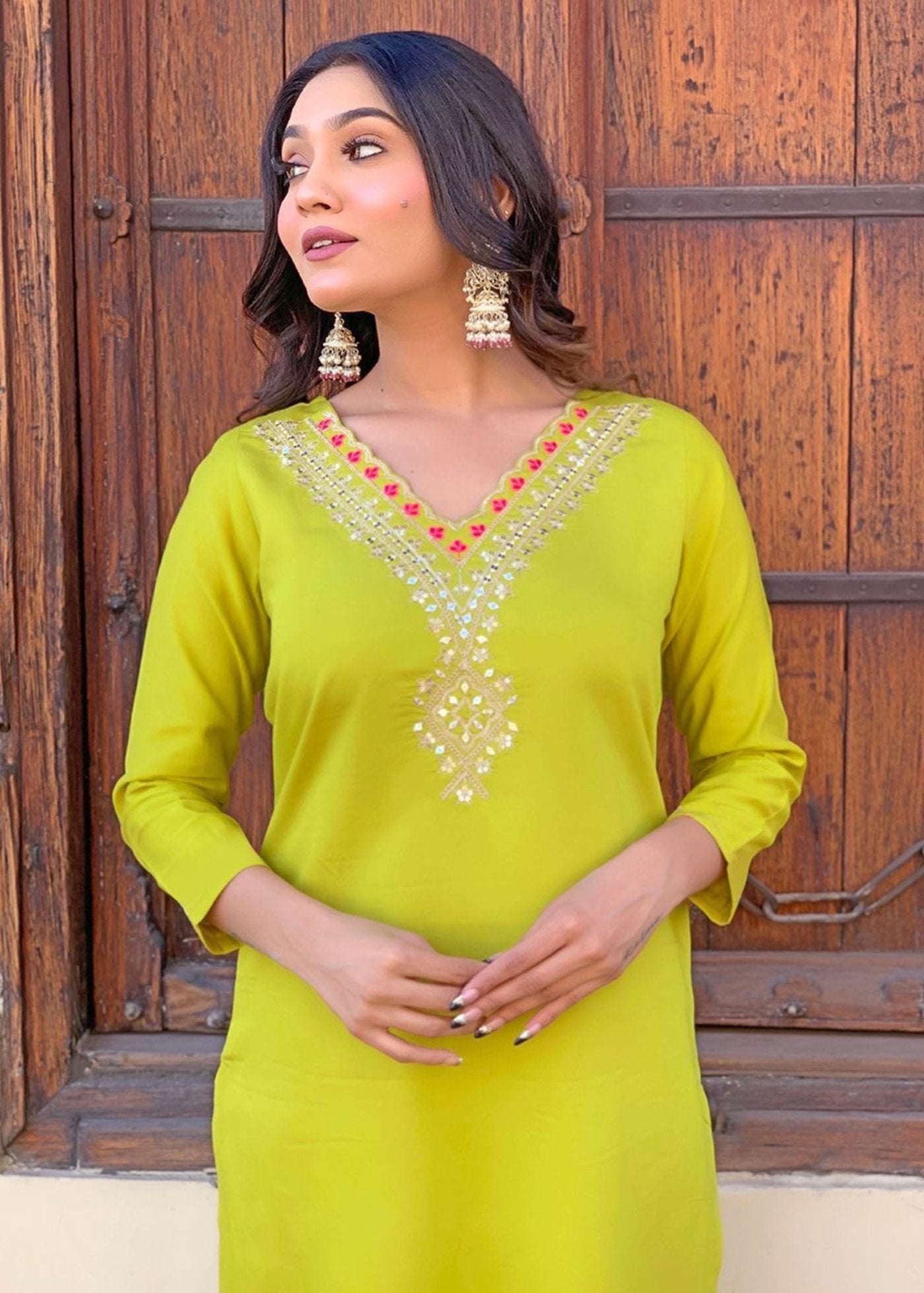 Women Silk Fivestar Kurta Pant Dupatta Set
