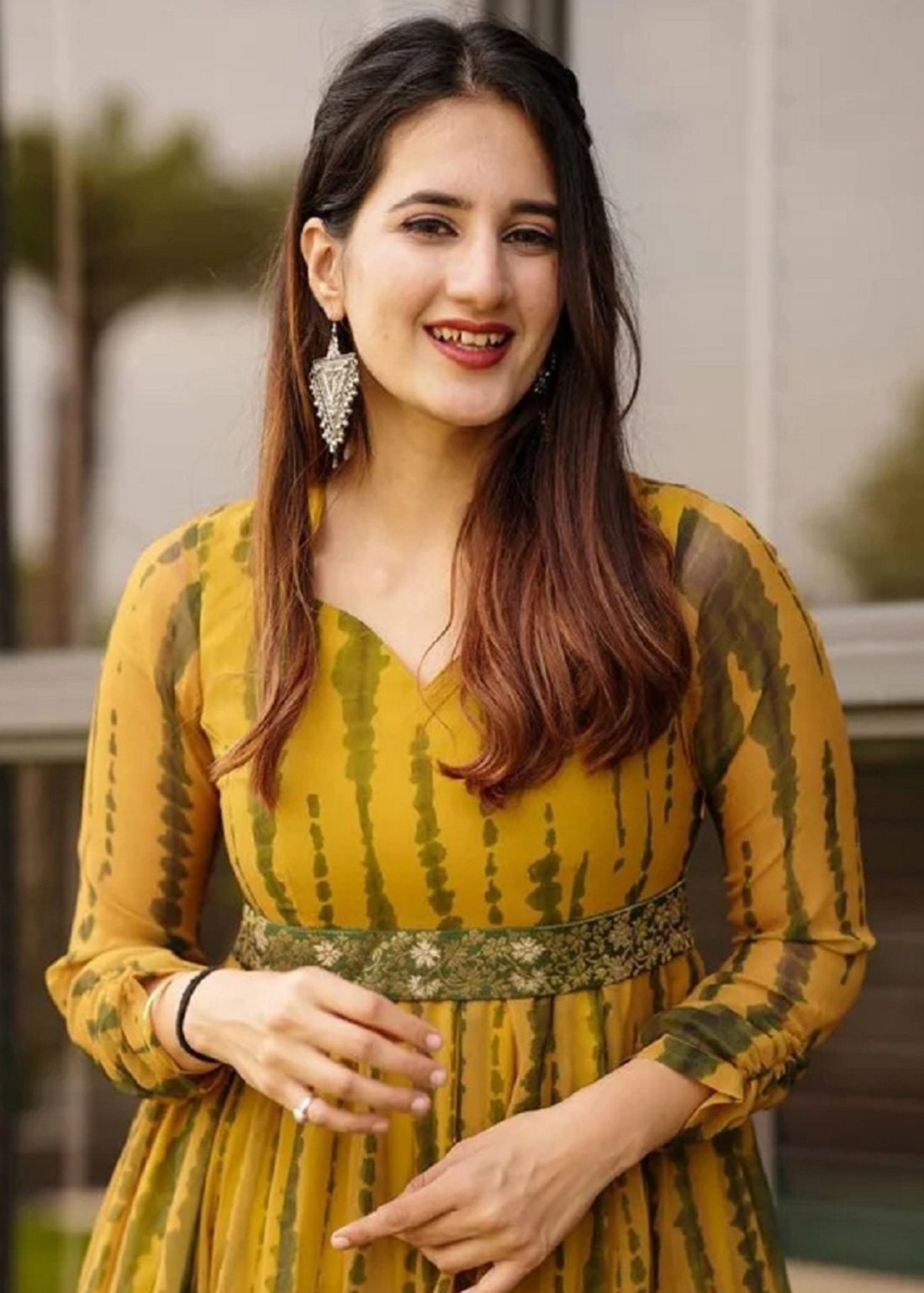 Printed Georgette Stitched Anarkali Gown