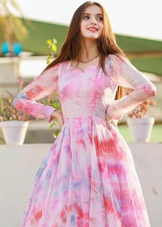 Printed Georgette Stitched Anarkali Gown