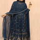 Embroidered Georgette Stitched Anarkali Gown With Dupatta