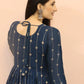 Embroidered Georgette Stitched Anarkali Gown With Dupatta
