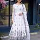 Embroidered Georgette Stitched Anarkali Gown With Dupatta