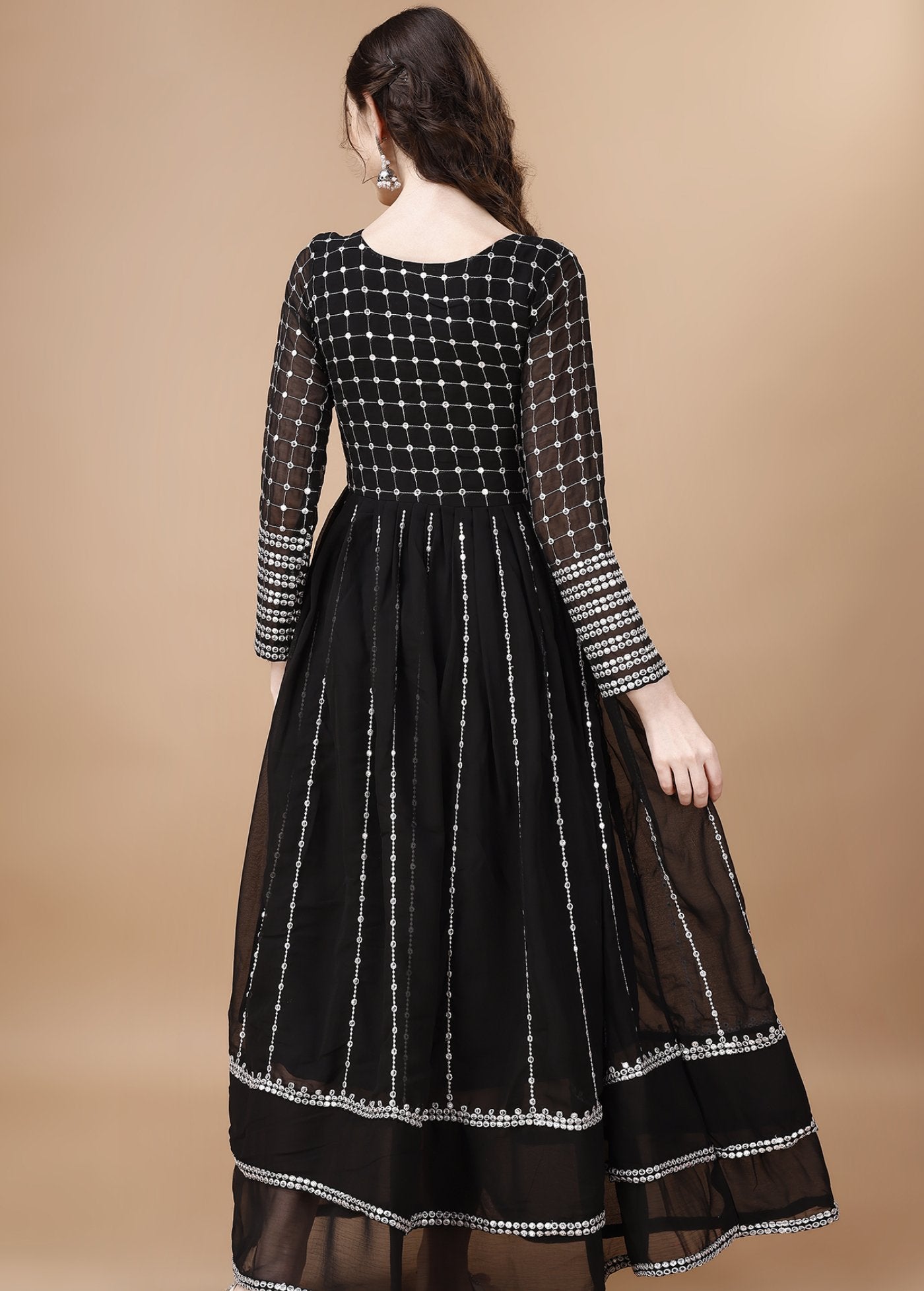 Embroidered Georgette Stitched Anarkali Gown