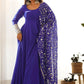 Embroidered Georgette Stitched Anarkali Gown With Dupatta