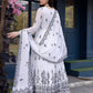 Embroidered Georgette Stitched Anarkali Gown With Dupatta
