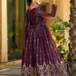 Embroidered Georgette Stitched Anarkali Gown With Dupatta