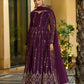 Embroidered Georgette Stitched Anarkali Gown With Dupatta