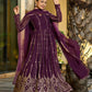 Embroidered Georgette Stitched Anarkali Gown With Dupatta