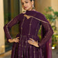 Embroidered Georgette Stitched Anarkali Gown With Dupatta