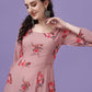 Printed Georgette Stitched Anarkali Gown With Dupatta