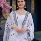 Embroidered Georgette Stitched Anarkali Gown With Dupatta