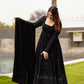 Embroidered Georgette Stitched Anarkali Gown With Dupatta