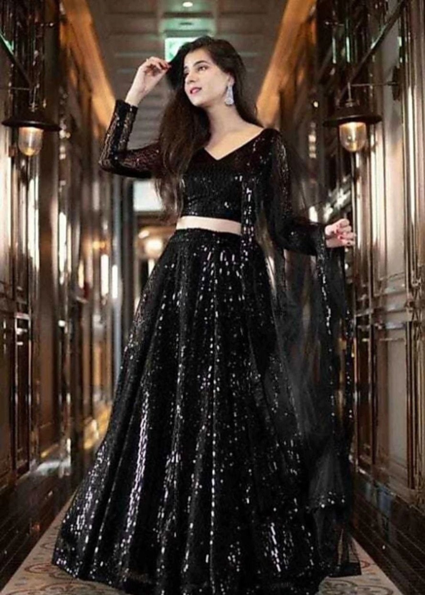 Embroidered Semi Stitched Lehenga Choli  Dupatta Set