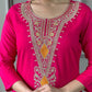Silk Blend Embroidered Lucknowi Kurta Pant & Dupatta Set