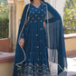 Embroidered Georgette Stitched Anarkali Gown With Dupatta