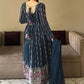 Embroidered Georgette Stitched Anarkali Gown With Dupatta