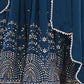 Embroidered Georgette Stitched Anarkali Gown With Dupatta