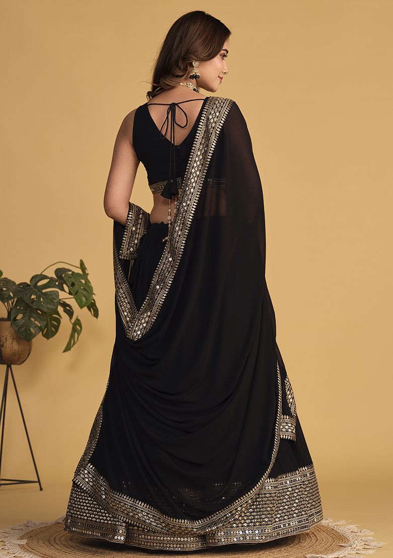 Embroidered Semi Stitched Lehenga Choli Dupatta Set