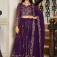 Embroidered, Embellished Semi Stitched Lehenga Choli  (Purple)