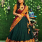 Women Woven Design  Jacquard  Un-Stitched Lehenga Choli  Dupatta Set