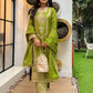 Chinnon Embroidered Pakistani Kurta Pant & Dupatta Set