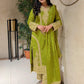 Chinnon Embroidered Pakistani Kurta Pant & Dupatta Set