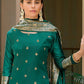 Women Jacquard Kurta Pant Dupatta Set