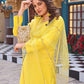Women Silk  Haldi Kurta Pant Dupatta Set
