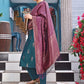 Women Jacquard Kurta Pant Dupatta Set