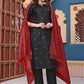 Women Jacquard Kurta Pant Dupatta Set