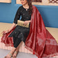 Women Jacquard Kurta Pant Dupatta Set