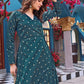 Women Woven Jacquard Stitched Anarkali Gown
