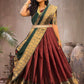 Women Woven Design  Jacquard  Un-Stitched Lehenga Choli  Dupatta Set