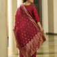 Women Jacquard Kurta Pant Dupatta Set