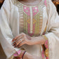 Women Silk White Kurta Pant Dupatta Set