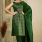 Women Silk Olive Kurta Pant Dupatta Set