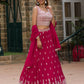 Embroidered Semi Stitched Lehenga Choli  Dupatta Set