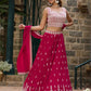 Embroidered Semi Stitched Lehenga Choli  Dupatta Set
