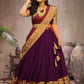 Women Woven Design  Jacquard  Un-Stitched Lehenga Choli  Dupatta Set