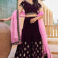 Embroidered Semi Stitched Lehenga Choli  Dupatta Set