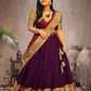Women Woven Design  Jacquard  Un-Stitched Lehenga Choli  Dupatta Set