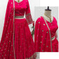 women's chinnon sequins embroidered lehenga choli set