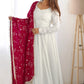 Printed Georgette Stitched Anarkali Gown With Dupatta