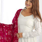 Printed Georgette Stitched Anarkali Gown With Dupatta