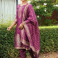 Women Jacquard Kurta Pant Dupatta Set
