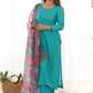 Women Roman Silk Kurta Pant Dupatta Set