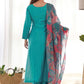Women Roman Silk Kurta Pant Dupatta Set