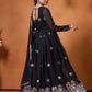 Embroidered Georgette Stitched Anarkali Gown With Dupatta